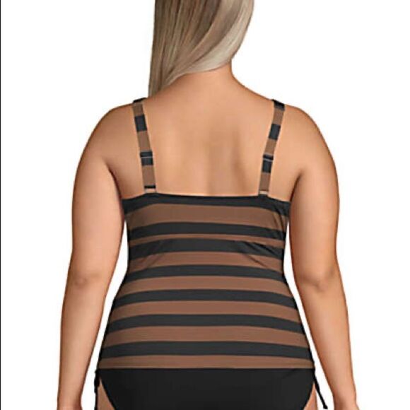Land’s End Plus Regular tankini top underwire chevron stripe Various Sizes - Picture 3 of 8